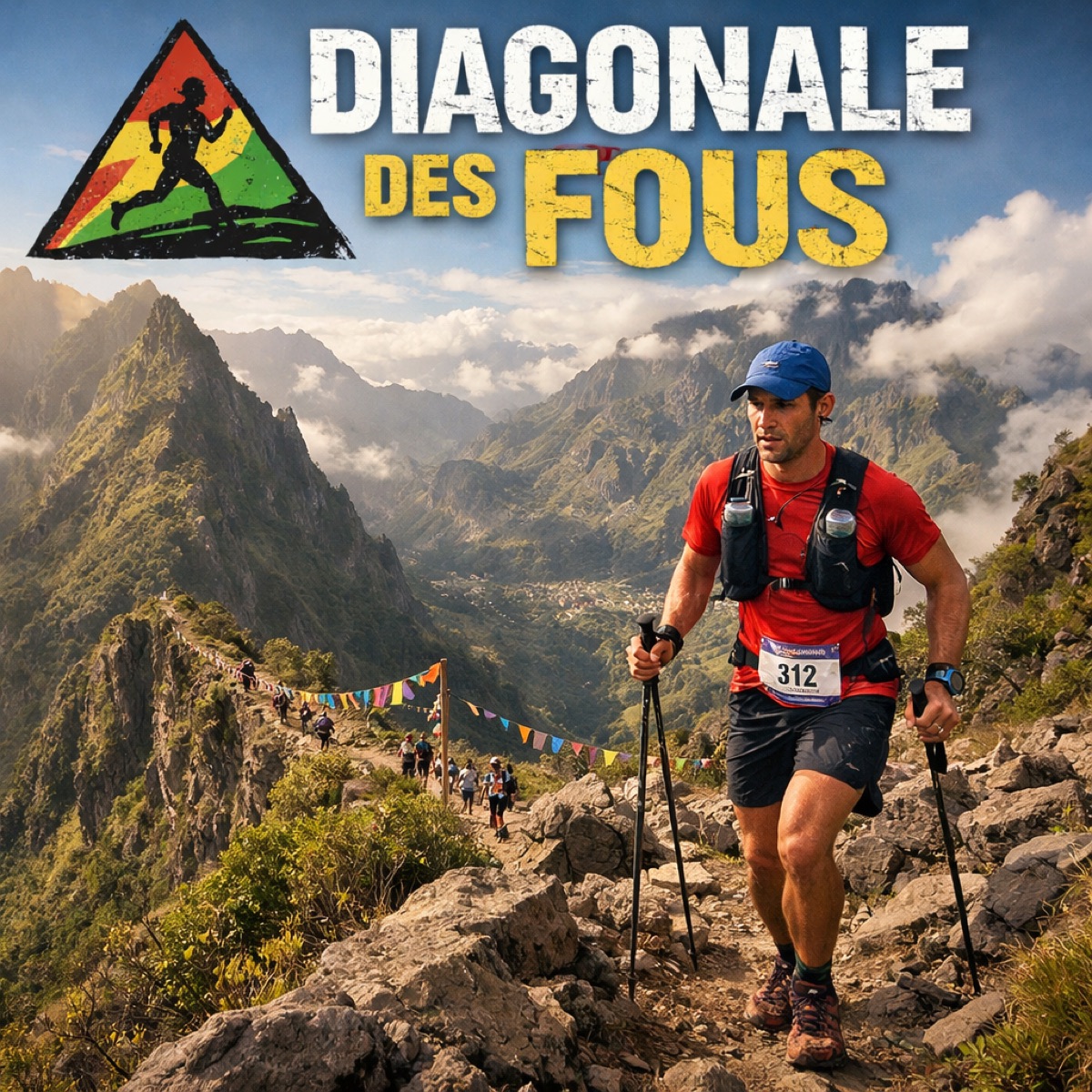 Randonneur sur un sentier Réunion